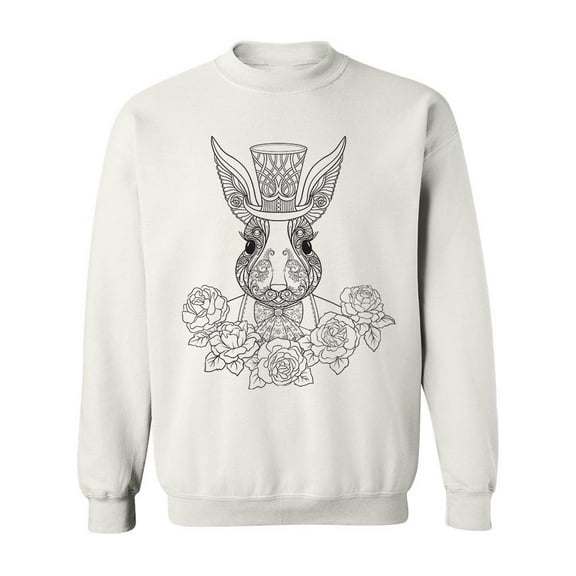 The Rabbit With A Hat Sweatshirt Men -Image by Shutterstock, Male 3X-Large