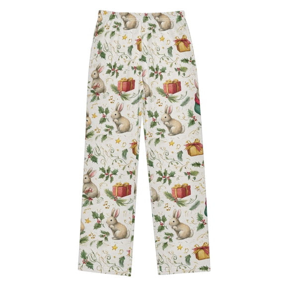 The Rabbits Are Celebrating Christmas Pajama Pants Soft and Lightweight Elastic Waistband Pajama Pants