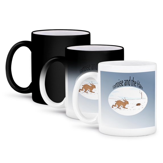 The Race- Tortoise And Hare- Vintage Fairytales, 11oz Magic Transforming Mug