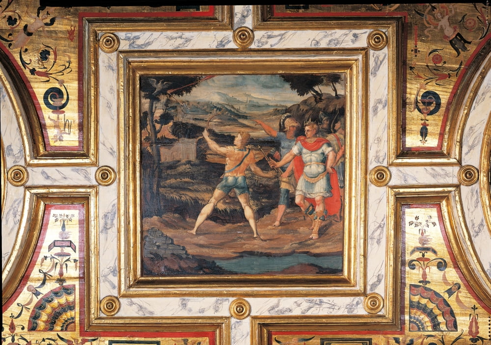 The Race With The Bow And The Carousel Of Young Cavalry Canvas Art - (24 x 18)