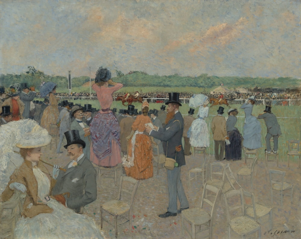 The Races At Longchamp Canvas Art - (36 x 24)
