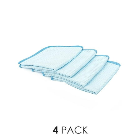 The Rag Company 11616-DMR-LTBLU 16x16 DRY ME A RIVER Microfiber Towel BLUE 4PACK