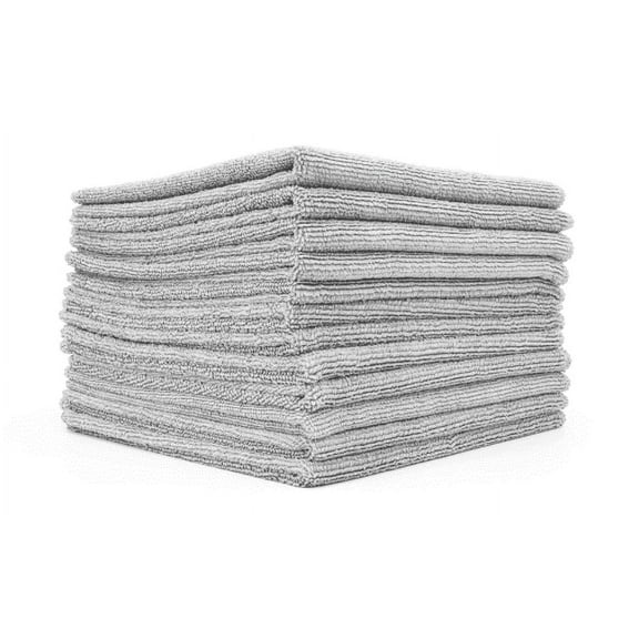 The Rag Company 51414-TERRY-ICGRY 14x14 Microfiber Towel LIGHT GREY 12 PACK