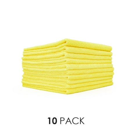 The Rag Company 51616-E-300-YEL 16x16 EDGELESS Microfiber Towel Yellow 10 PACK