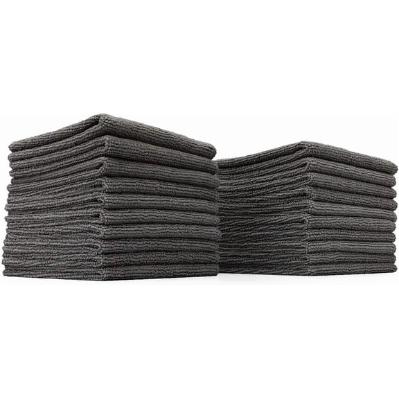 The Rag Company - All-Purpose Microfiber Terry Cleaning Towels - Microfiber Cleaning Cloth - 300gsm, 10in x 10in, Grey (20 Pack)