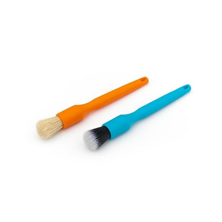 The Rag Company DF-BRUSH-MINISET-BLU-ORNG Mini Ultra-Soft Boar Hair Brushes (2)