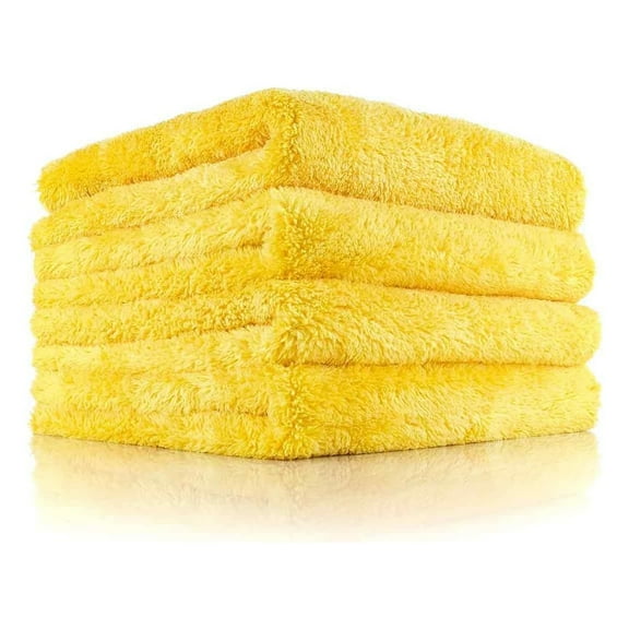 The Rag Company - Eagle Edgeless 500 - Microfiber Towels For Cars - 500gsm, 16in x 16in, Gold (4 Pack)