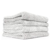 The Rag Company - Eagle Edgeless 500 - Microfiber Towels For Cars - 500gsm, 16in x 16in, Ice Grey 4 Pack