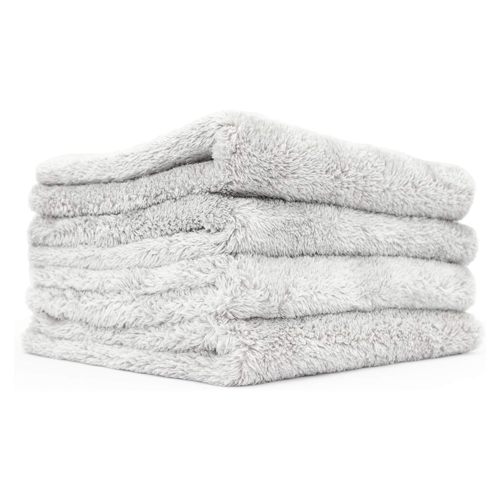 The Rag Company - Eagle Edgeless 500 - Microfiber Towels For Cars - 500gsm, 16in x 24in, Ice Grey (3 Pack)