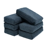 The Rag Company - Terry Sponge Applicator - 3in x 5in, Black 6 Pack