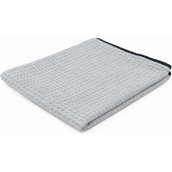 The Rag Company – The Big One – Waffle-Weave Microfiber Drying Towel, 450gsm, 25in x 40in, Grey