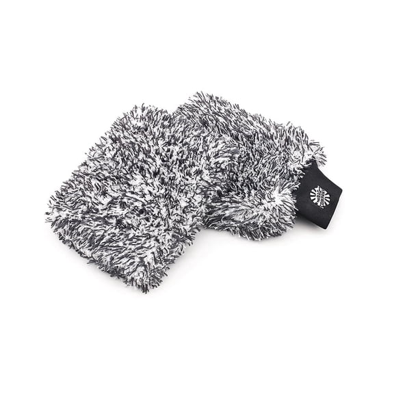 The Rag Company - The Cyclone Ultra Wash Mitt 8in x 9in and Pad 10in x 10in - Car Wash Mitt Black (2 Pack)