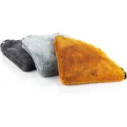 The Rag Company   The Wolf Pack   Premium Ultra-Soft Microfiber Detailing Towels, 480gsm, 16in x 16in, Mixed Earth Tone Colors, 3-Pack