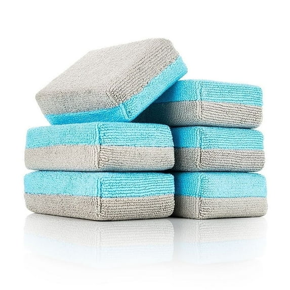 The Rag Company - Ultra No Soak Coating Applicator - Ultra Blue and Ice Grey, 3 in x 5in (6 Pack)