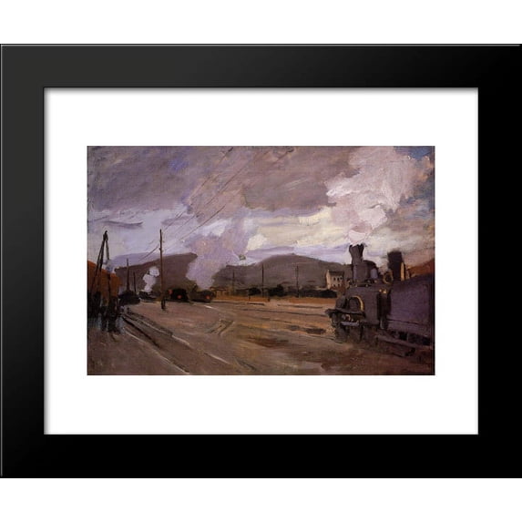 The Railroad Station at Argenteuil 20x24 Framed Art Print by Monet, Claude