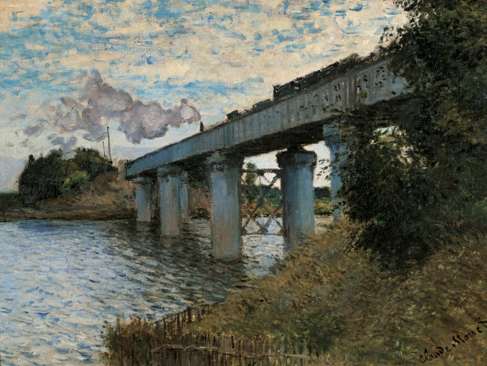 The Railway Bridge In Argenteuil (Le Pont De Chemin De Fer ?™?£ Argenteuil) Canvas Art -  (36 x 24)