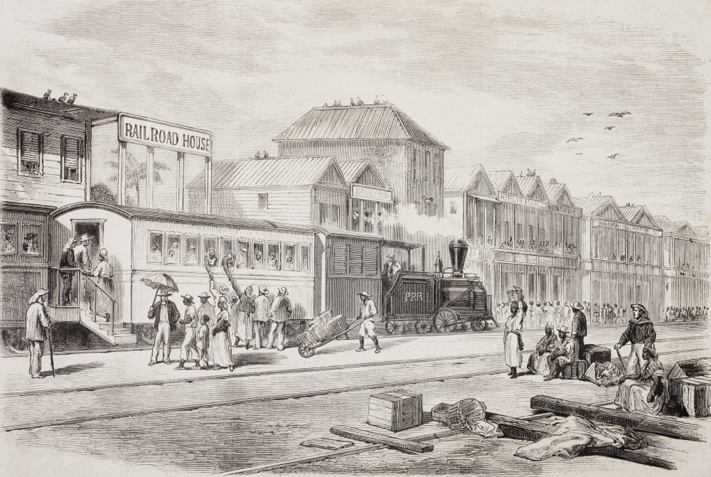 The Railway Station At Col Canvas Art - Ken Welsh Design Pics (18 x 12)