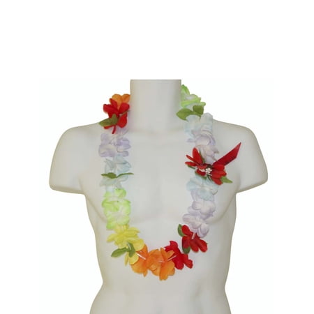 The Rainbow Color Hawaiian Artificial Flower Simple Leis