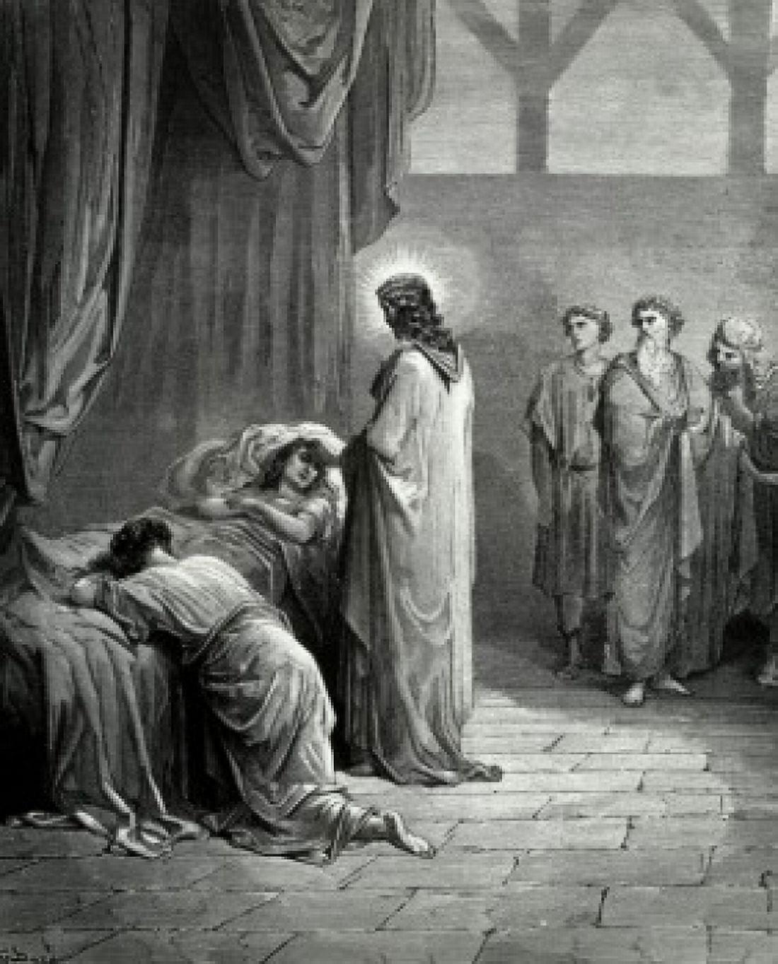 The Raising of Jairus Daughter Gustave Dore (1832-1883 French) Canvas Art - Gustave Dore (18 x 24)