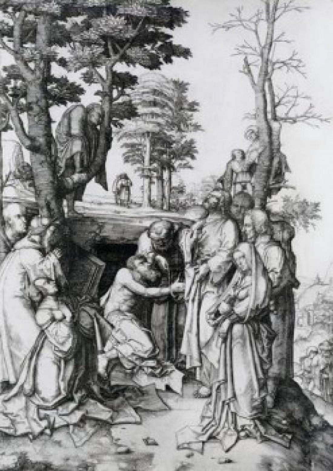 The Raising of Lazarus Lucas van Leyden (1494-1533 Netherlandish) Engraving Canvas Art - Lucas van Leyden (18 x 24)