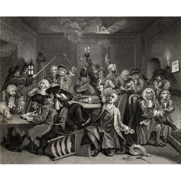 The Rakes Progress Gaming House Scene From The Original Picture By Hogarth From The Works Of Hogarth Published London 18