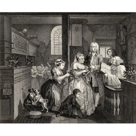The Rakes Progress Marries An Old Maid From An Original Picture by Hogarth From the Works of Hogarth Published London 18 Poster Print, 32 x 26