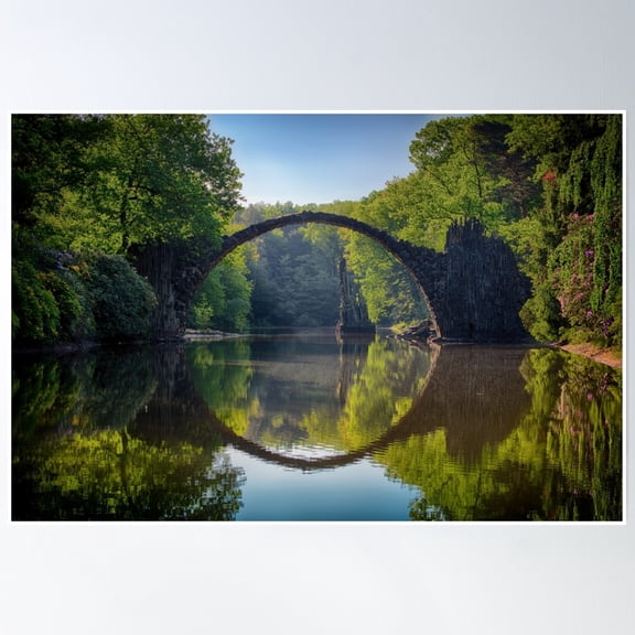The Rakotzbrücke, Germany - The Devil’S Bridge Poster Wall Art, Modern Wall Decor, 24x36 UNFRAMED