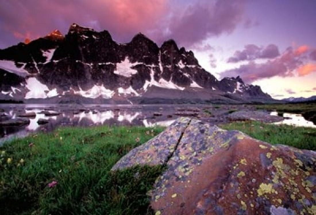 The Ramparts Viewed in Reflection Tanquin Valley Jasper National Park Alberta Canada Canvas Art - Gavriel Jecan DanitaDelimont (36 x 24)