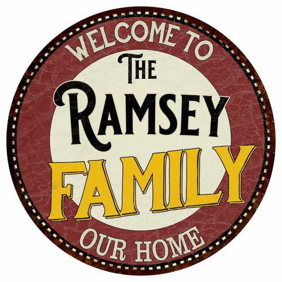 The Ramsey Family 14" Round Metal Sign Kitchen Game Room Dcor 100140038374