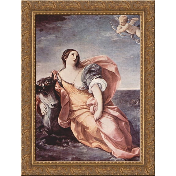 The Rape of Europa 20x24 Gold Ornate Wood Framed Canvas Art by Reni, Guido