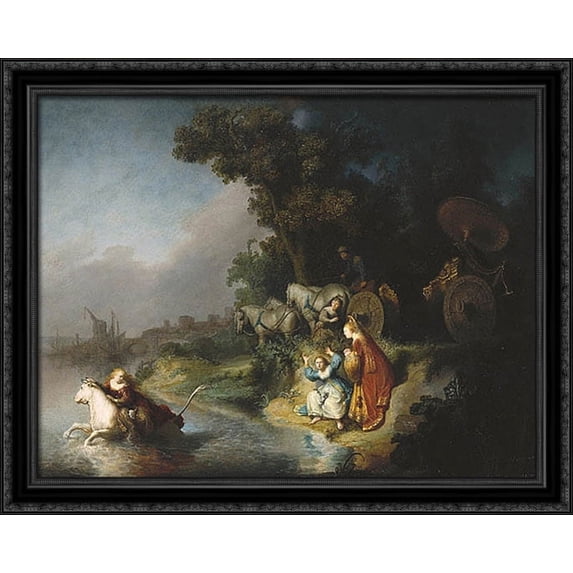 The Rape of Europe 34x28 Large Black Ornate Wood Framed Canvas Art by Rembrandt