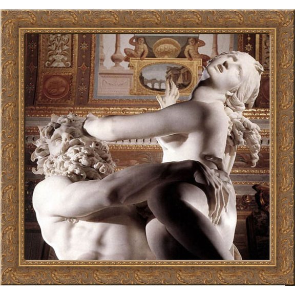 The Rape of Proserpine [detail: 4] 21x20 Gold Ornate Wood Framed Canvas Art by Bernini, Gian Lorenzo