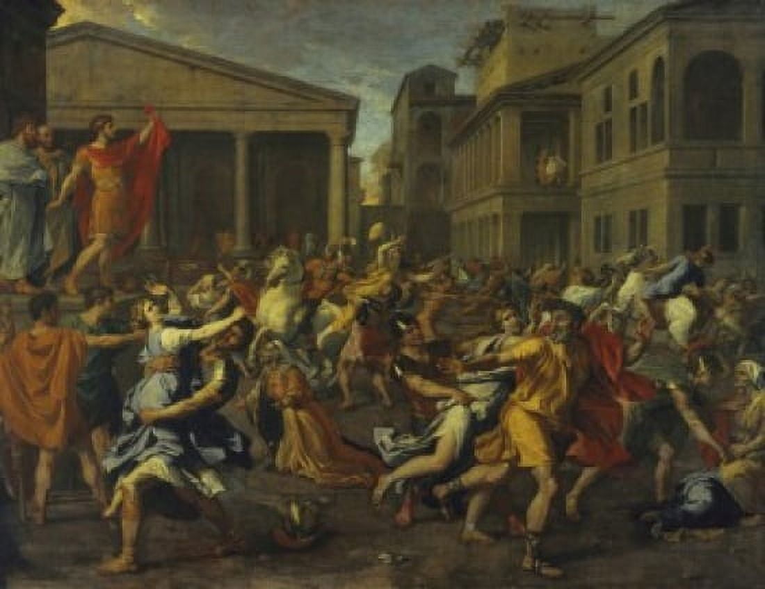 The Rape of the Sabines (LEnlevement des Sabines) Nicolas Poussin (1594-1665French) Musee du Louvre Paris Canvas Art - Nicolas Poussin (18 x 24)
