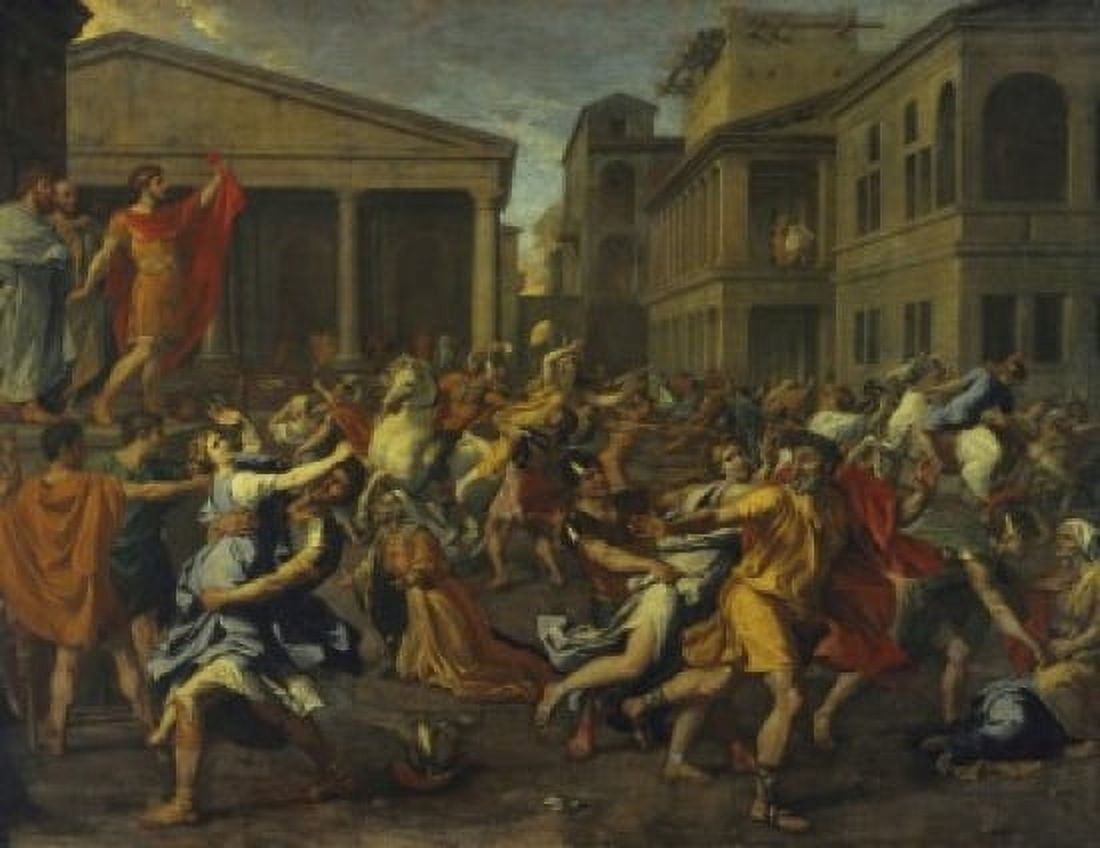 The Rape of the Sabines (LEnlevement des Sabines) Nicolas Poussin (1594-1665French) Musee du Louvre Paris Canvas Art - Nicolas Poussin (24 x 36)