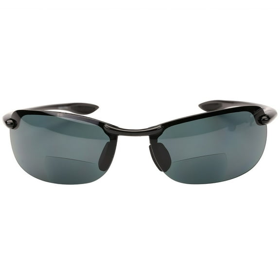 "The Raptor" Polarized Bifocal Lightweight Sunglasses for Men and Women - Black - 2.50