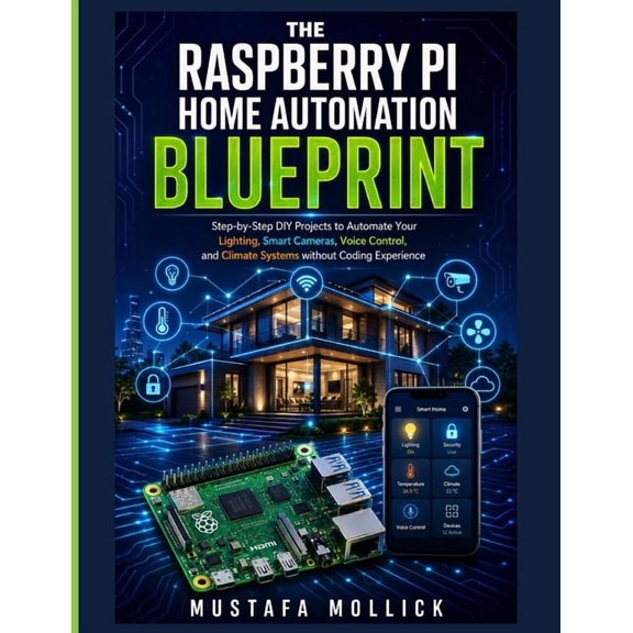 The Raspberry Pi Home Automation Blueprint: Step-by-Step DIY Projects to Automate Your Lighting, Smart Cameras, Voice Co, (Paperback)
