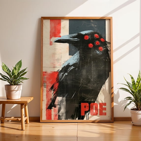 Raven Application The Raven Gothic Art Edgar Allan Poe Grunge Crow Poster , Poster Print ...
