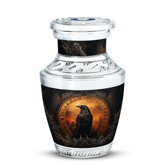 The Raven's Watch - Unique Mini Urn for Human Ashes - Decorative Keepsake for Adult Male Memories - Funeral Ashes Urn - Memorial Gifts - 3 Inch, 1 Pc