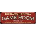 thumbnail image 1 of The Raymond Family Gift Red Game Room Metal 6x18 Sign 206180038797, 1 of 1
