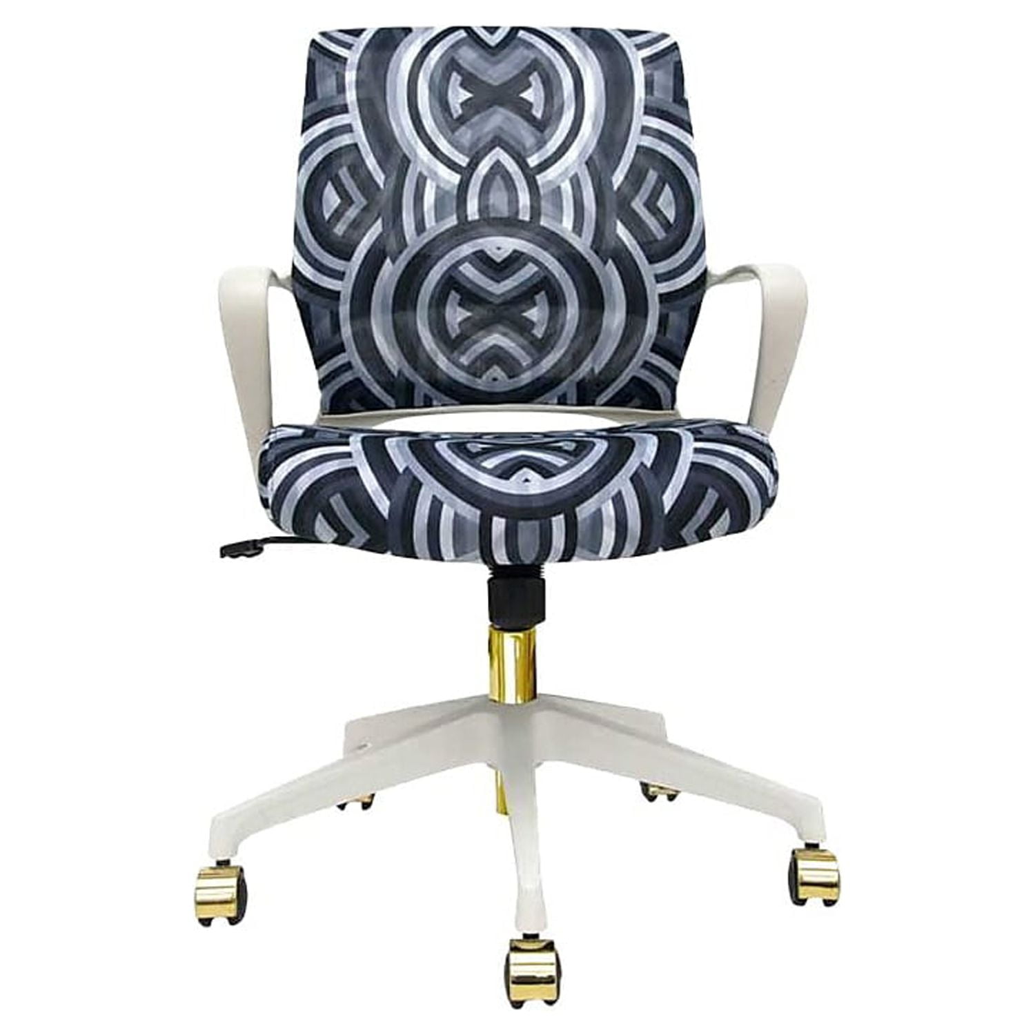 Echo Gold & White Grayscale 360° Swivel Task Chair with Waterfall Edge