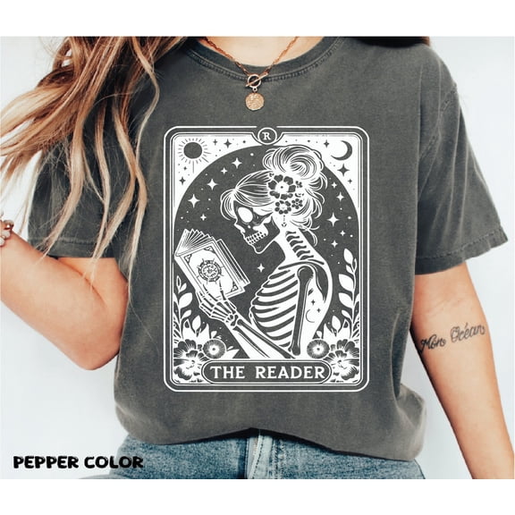 The Reader Shirt, Tarot Card Reading Shirt, Librarian Shirt, Booktrovert Witchy Book Lover, Bookworm Shirt, Sfs577