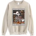 thumbnail image 1 of The Reader Tarot Card Sweatshirt - Reading Skeleton Witchy Sweater For Librarian, Book Lovers, 1 of 6