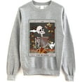 thumbnail image 1 of The Reader Tarot Card Sweatshirt - Reading Skeleton Witchy Sweater For Librarian, Book Lovers, 1 of 6