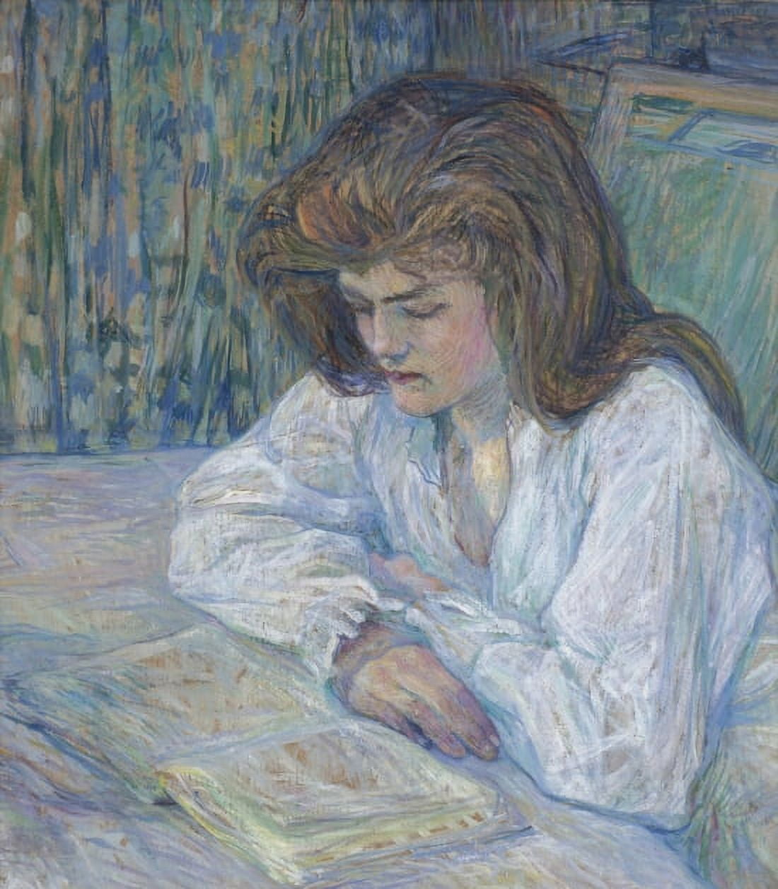 The Reading Canvas Art - Henri de Toulouse-Lautrec (24 x 36)