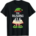 thumbnail image 1 of The Reading Elf Family Matching Christmas Group Unisex T-Shirt up to Size 5XL, 1 of 2