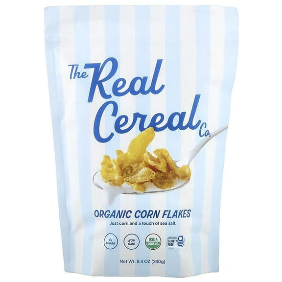 The Real Cereal Co, Organic Corn Flakes, 8.4 oz Pack of 2
