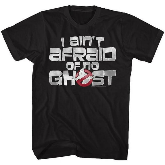 The Real Ghostbusters Aint Afraid Black Adult T-Shirt