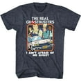 thumbnail image 1 of The Real Ghostbusters Busters and Ecto 1 Navy Heather Adult T-Shirt, 1 of 2