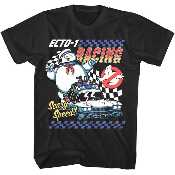 Ghostbusters Ecto 1 Racing Men's T Shirt (Black, AdultL)