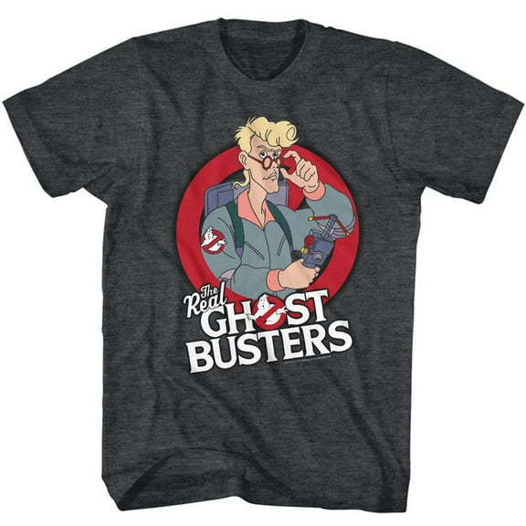 The Real Ghostbusters Egon Black Heather Adult T-Shirt 2Xlt